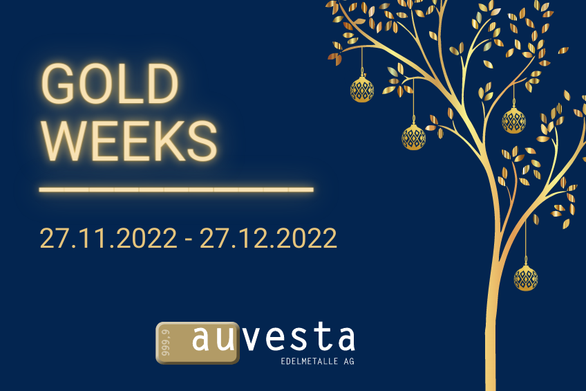 Weihnachtszeit ist GeschenkezeitAb dem 1. Advent – Gold Weeks bei Auvesta