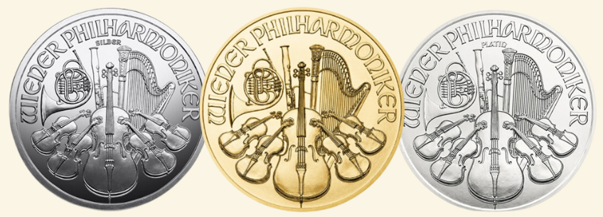 Auvesta Wiener Philharmoniker Münze in Gold Silber Platin